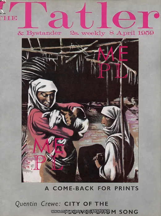 : Tatler Cover 1959 A come-back for prints : Tatler Cover 1959 A come-back for prints