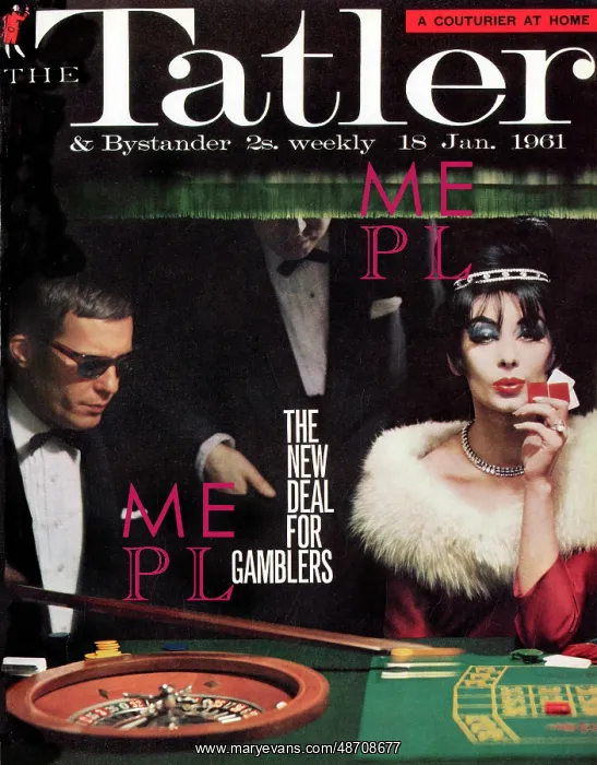 : Tatler Front Cover - couple sitting at roulette table : Tatler Front Cover - couple sitting at roulette table