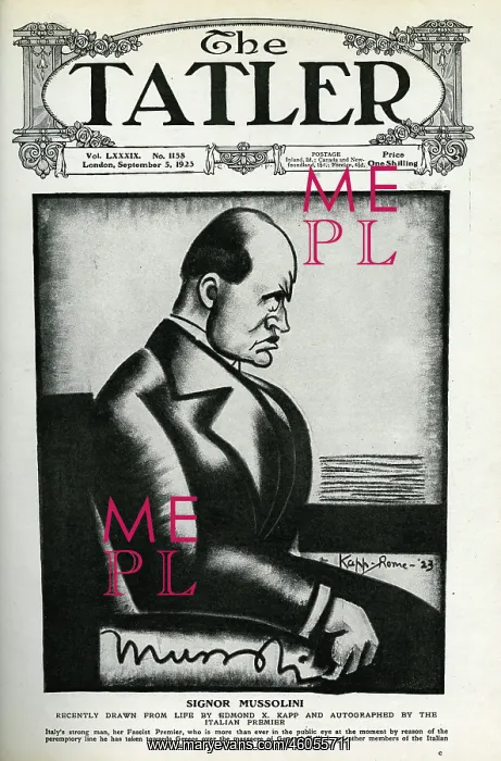 : Tatler cover featuring Mussolini : Tatler cover featuring Mussolini