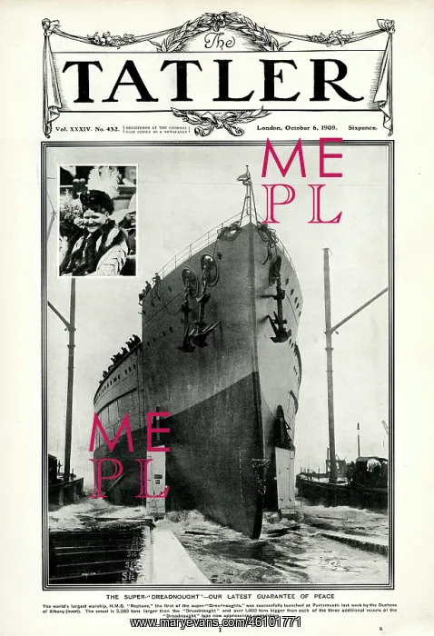 : Tatler cover, launch of HMS Neptune, new super Dreadnought : Tatler cover, launch of HMS Neptune, new super Dreadnought