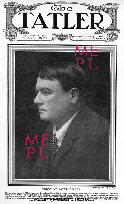 : Tatler cover - Viscount Northcliffe : Tatler cover - Viscount Northcliffe