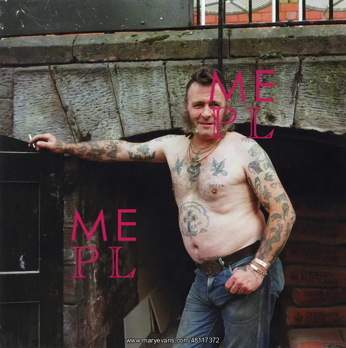 : Tattooed man in Chester, Cheshire : Tattooed man in Chester, Cheshire