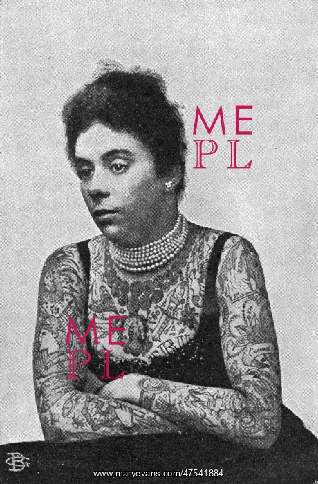 : Tattooed Victorian lady, 1897 : Tattooed Victorian lady, 1897