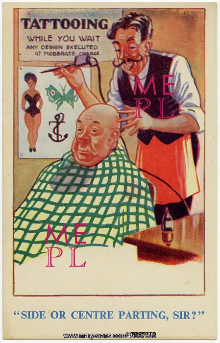 : Tattooing - 'Side or Centre parting Sir?' ! : Tattooing - 'Side or Centre parting Sir?' !