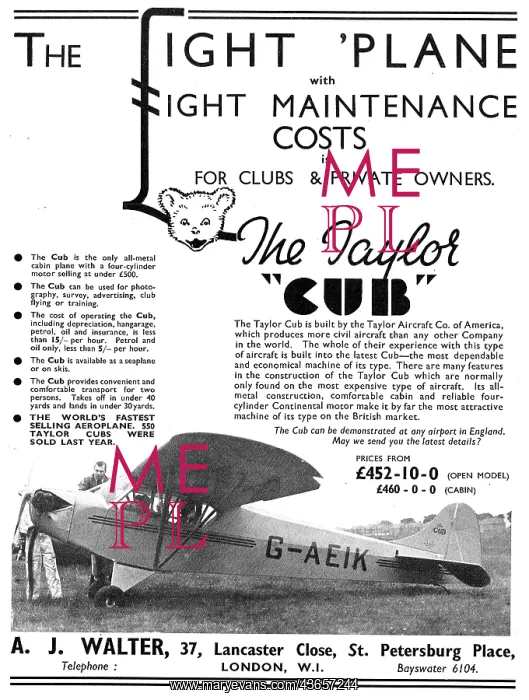 : Taylor Cub G-AEIK : Taylor Cub G-AEIK