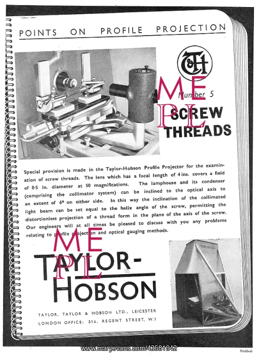 : Taylor Hobson Profile Projectors : Taylor Hobson Profile Projectors