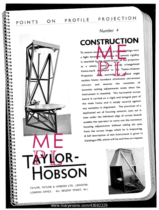 : Taylor Hobson Profile Projectors : Taylor Hobson Profile Projectors