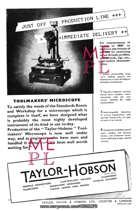 : Taylor-Hobson Toolmakers Microscope : Taylor-Hobson Toolmakers Microscope