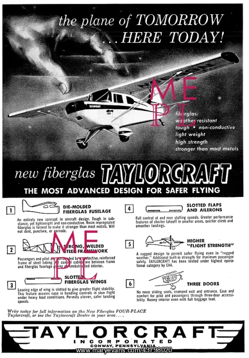 : Taylorcraft Aircraft 1957 : Taylorcraft Aircraft 1957