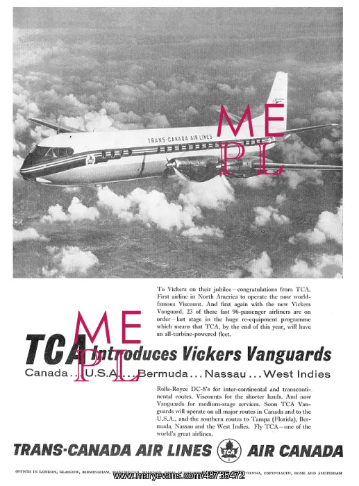 : TCA: Trans-Canada Airlines: Vickers Viscount : TCA: Trans-Canada Airlines: Vickers Viscount