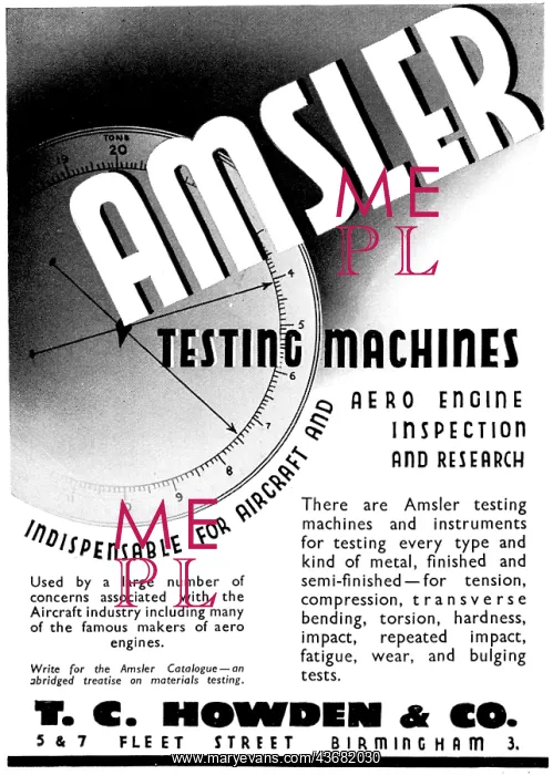 : T.C.Howden Amsler Inspection & Testing Machines : T.C.Howden Amsler Inspection & Testing Machines