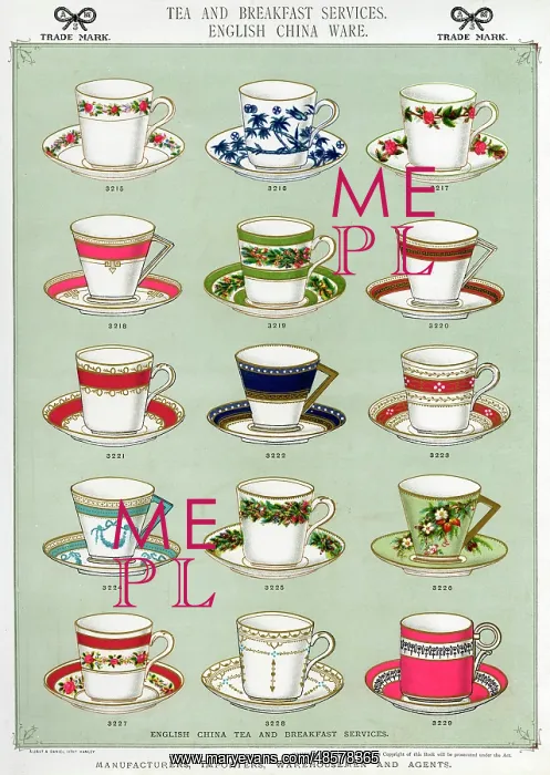 : Tea and Breakfast Services, English China Ware, Plate 27 : Tea and Breakfast Services, English China Ware, Plate 27