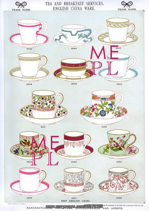 : Tea and Breakfast Services, English China Ware, Plate 29 : Tea and Breakfast Services, English China Ware, Plate 29