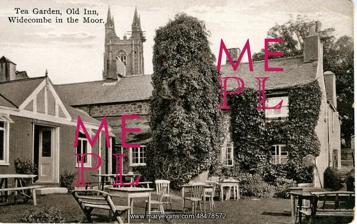 : Tea Garden - Old Inn, Widecombe in the Moor, Devon : Tea Garden - Old Inn, Widecombe in the Moor, Devon