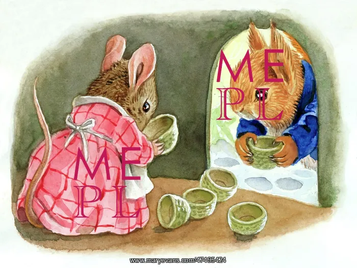 : Tea-Kettle House - mouse with acorn cups : Tea-Kettle House - mouse with acorn cups