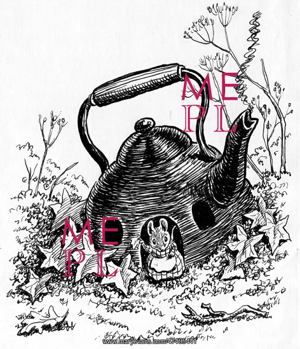 : Tea-Kettle House - mouse at door : Tea-Kettle House - mouse at door