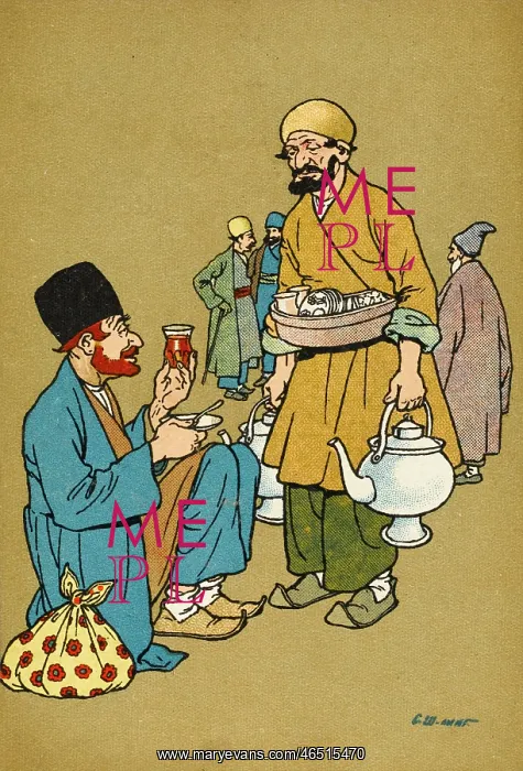 : Tea merchant on the street in Tiflis : Tea merchant on the street in Tiflis
