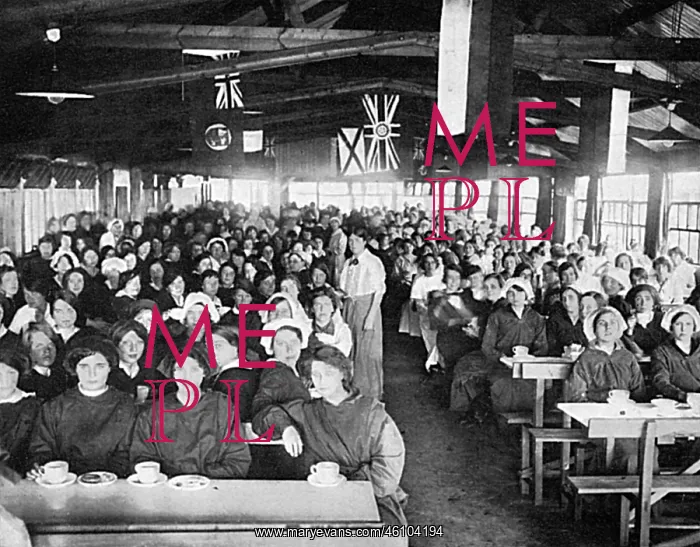 : Tea Time in Dining Hall of National Control Canteen, WW1 : Tea Time in Dining Hall of National Control Canteen, WW1