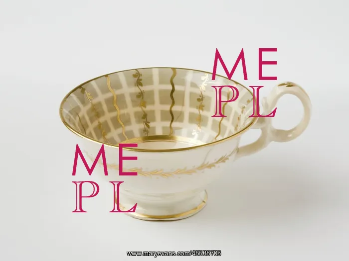 : Teacup. Glazed porcelain tea cup from a tea service : Teacup. Glazed porcelain tea cup from a tea service