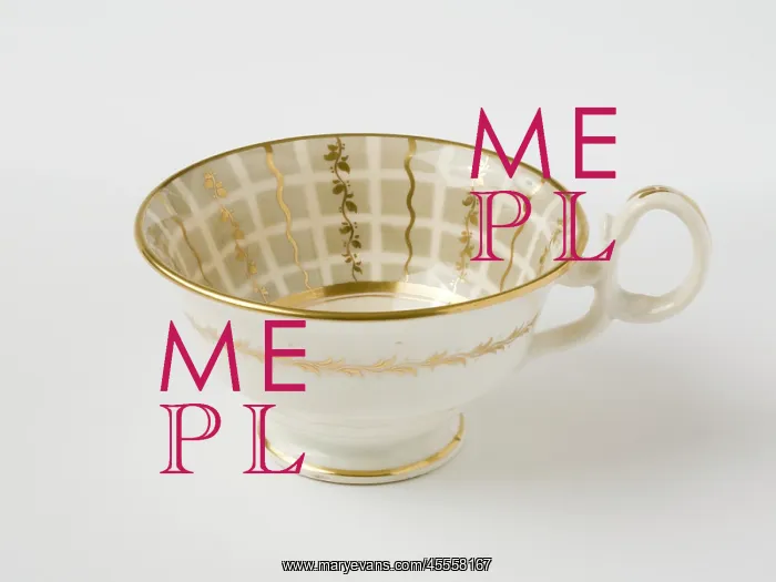 : Teacup. Glazed porcelain tea cup from a tea service : Teacup. Glazed porcelain tea cup from a tea service