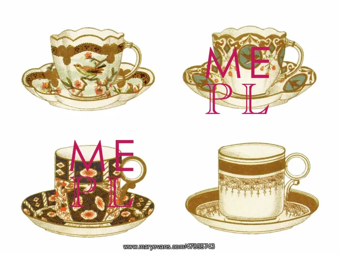 : Four Teacups : Four Teacups