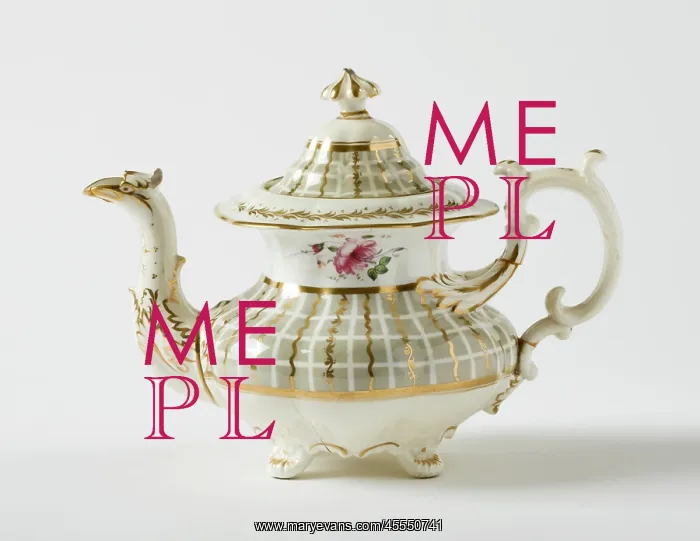 : Teapot. Glazed porcelain tea pot from a tea service : Teapot. Glazed porcelain tea pot from a tea service