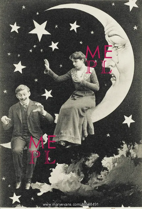 : Tearful paper moon sees lover fall from sky : Tearful paper moon sees lover fall from sky