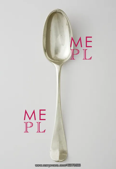 : Teaspoon. Silver teaspoon with an upturned handle : Teaspoon. Silver teaspoon with an upturned handle