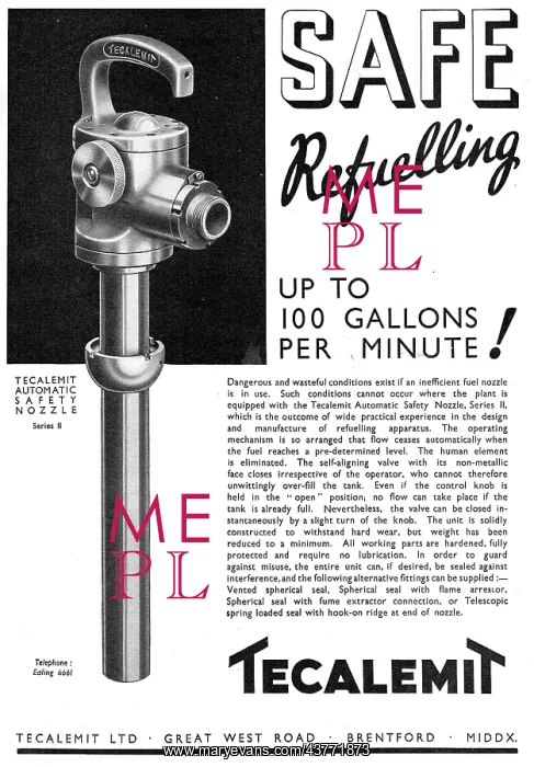 : Tecalemit Automatic Safety Refuelling Nozzle : Tecalemit Automatic Safety Refuelling Nozzle