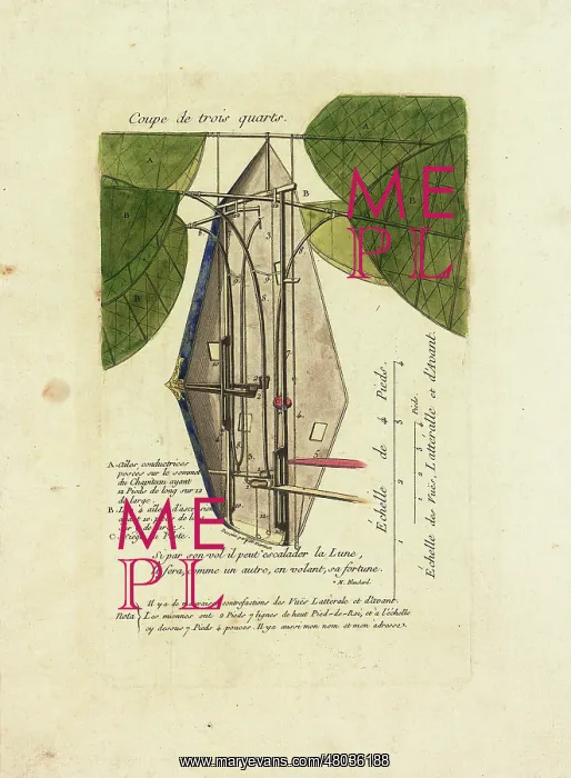 : Technical diagram of a flying machine : Technical diagram of a flying machine