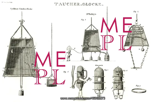 : technics, diving bell, by Spalding, Edmund Halley : technics, diving bell, by Spalding, Edmund Halley