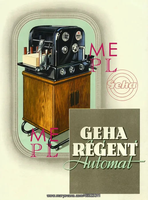  : technics, hectograph, Geha, typ Regent Automat