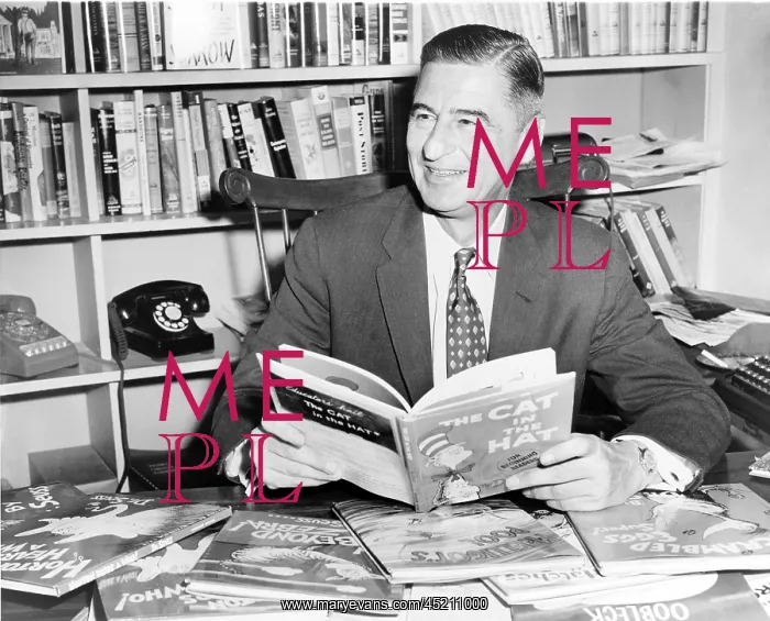 : Ted Geisel (Dr. Seuss) (1904-1991) seated ? : Ted Geisel (Dr. Seuss) (1904-1991) seated ?