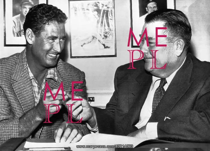 : Ted Williams, and Tom Yawkey, owner of the ? : Ted Williams, and Tom Yawkey, owner of the ?