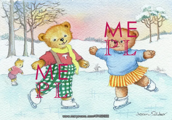  : Teddies Skating ' three Bears ice skating