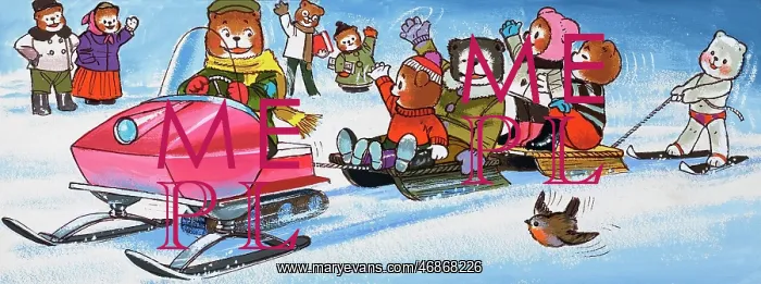  : Teddies with snowmobile