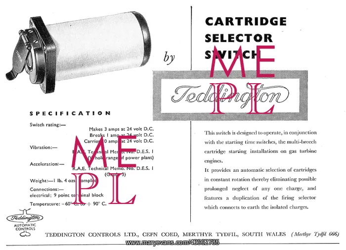 : Teddington Automatic Controls - Cartridge Selector Switch : Teddington Automatic Controls - Cartridge Selector Switch