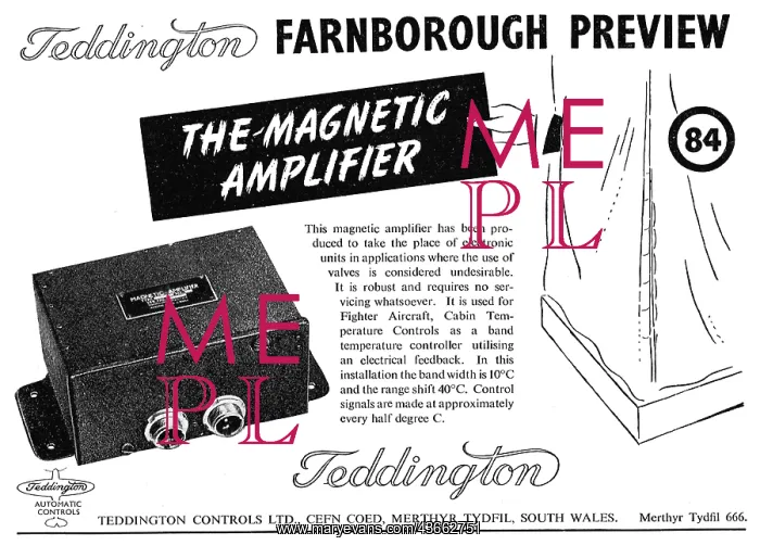 : Teddington Automatic Controls -Magnetic Amplifier : Teddington Automatic Controls -Magnetic Amplifier