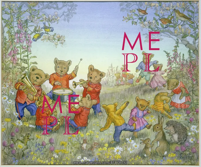 : Teddy Bear Band - in a meadow with flowers : Teddy Bear Band - in a meadow with flowers