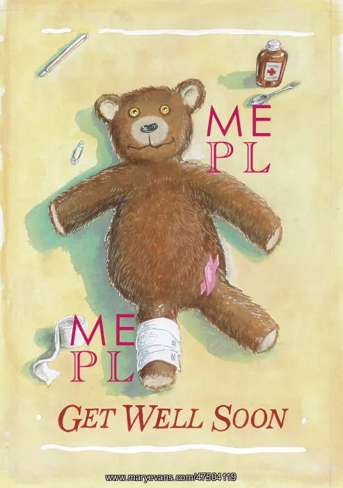 : Teddy bear with bandaged leg and plasters : Teddy bear with bandaged leg and plasters