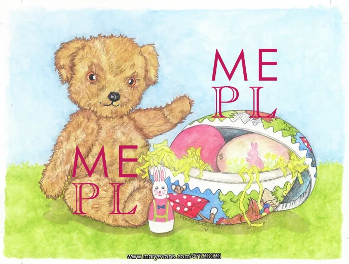 : Teddy Bear with Easter Egg : Teddy Bear with Easter Egg