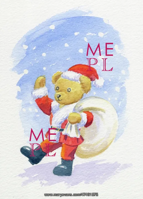  : Teddy Bear Father Christmas with a sack