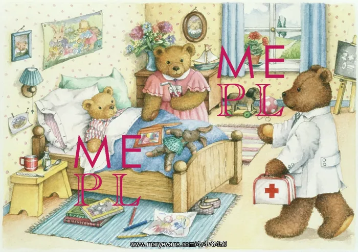 : Teddy Bear Get Well Scene : Teddy Bear Get Well Scene