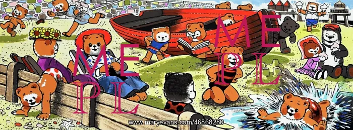  : Teddy bears on the beach