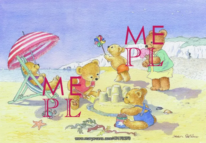 : Teddy Bears on the Beach ' eating ice cream : Teddy Bears on the Beach ' eating ice cream