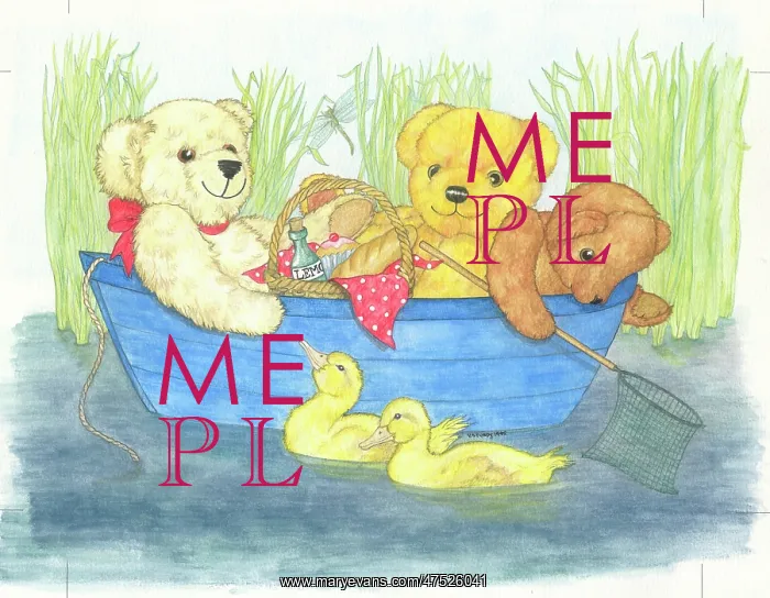 : Three Teddy Bears in a Boat : Three Teddy Bears in a Boat