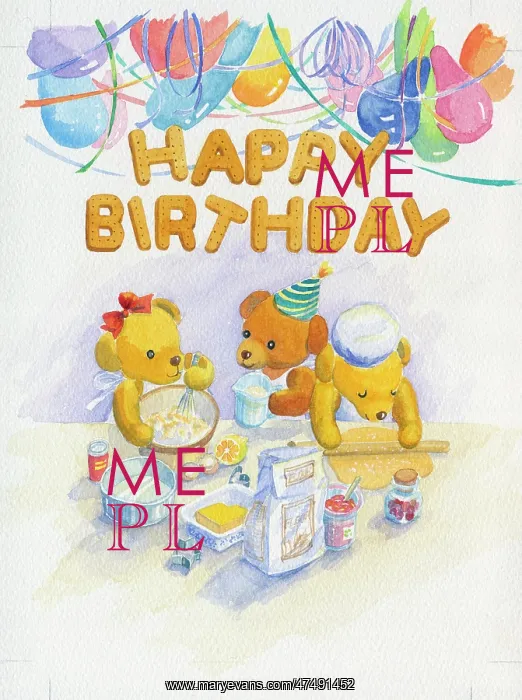 : Three teddy bears making a cake : Three teddy bears making a cake