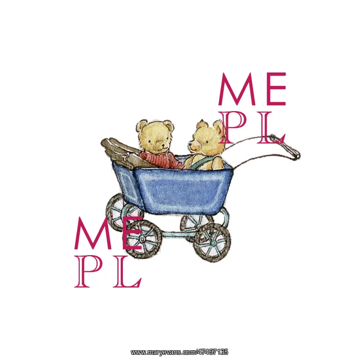  : Two teddy bears in a pram