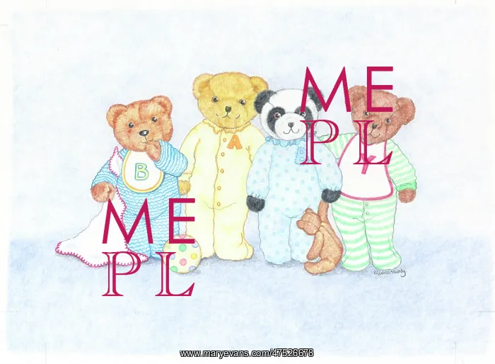 : Four teddy bears in a row : Four teddy bears in a row