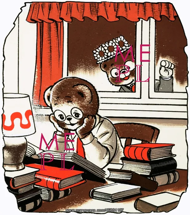  : Teddy doing his homework